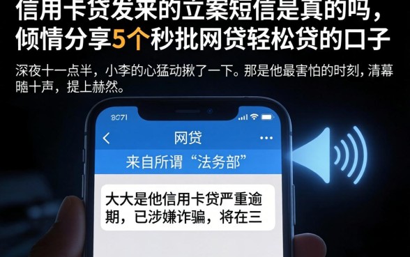 信用卡贷发来的立案短信是真的吗，倾情分享5个秒批网贷轻松贷的口子