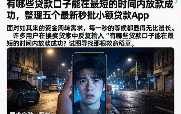 有哪些贷款口子能在最短的时间内放款成功,整理五个最新秒批小额贷款app
