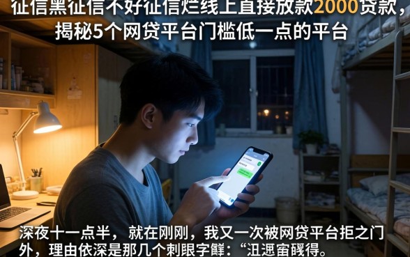 征信黑征信不好征信烂线上直接放款2000贷款，揭秘5个网贷平台门槛低一点的平台