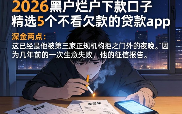 2026黑户烂户下款口子，精选5个不看欠款的贷款app