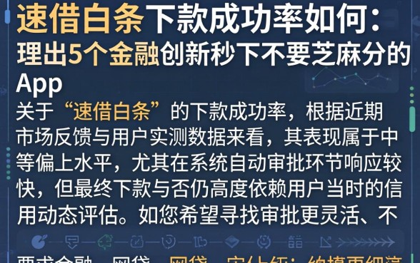 速借白条下款成功率如何，理出5个金融创新秒下不要芝麻分的app