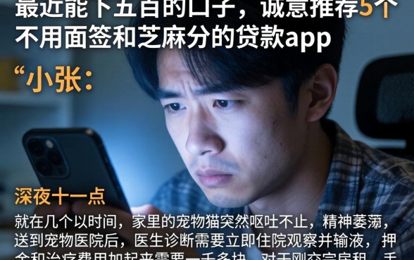 最近能下五百的口子，诚意推荐5个不用面签和芝麻分的贷款app