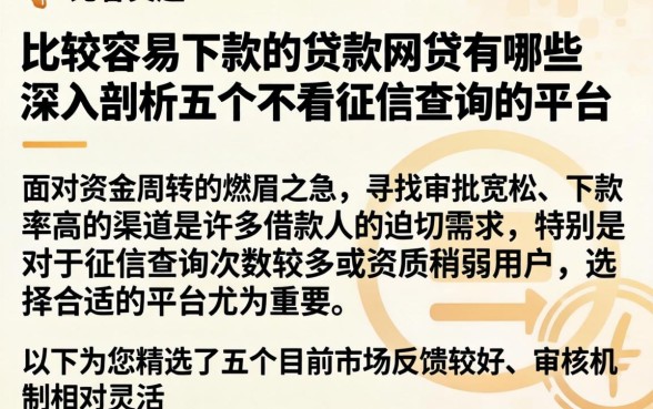 比较容易下款的贷款网贷有哪些，深入剖析五个不看征信查询的平台