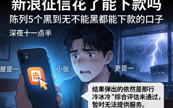新浪征信花了能下款吗，陈列5个黑到不能再黑都能下款的口子