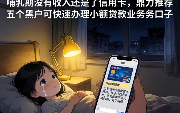 哺乳期没有收入还不了信用卡，鼎力推荐五个黑户可快速办理小额贷款业务的口子
