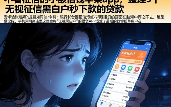 不看征信的小额借钱苹果app，整理5个无视征信黑白户秒下款的贷款