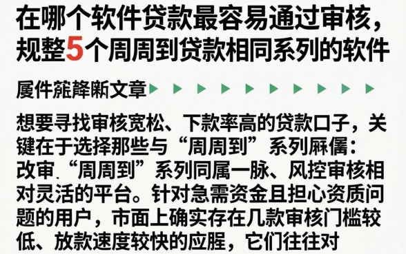 在哪个软件贷款最容易通过审核,规整5个周周到贷款相同系列的软件