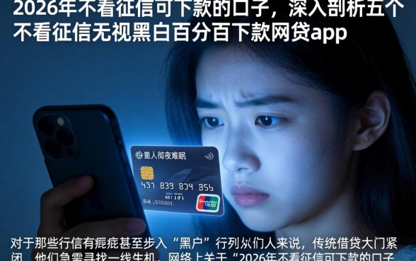 2026年不看征信可下款的口子，深入剖析五个不看征信无视黑白百分百下款网贷app