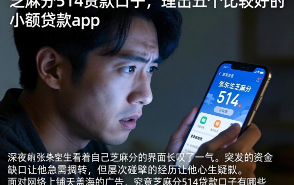 芝麻分514贷款口子，理出五个比较好的小额贷款app