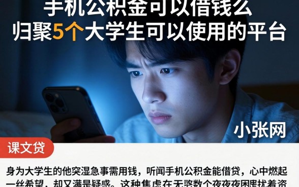 手机公积金可以借钱么，归集5个大学生可以使用的平台