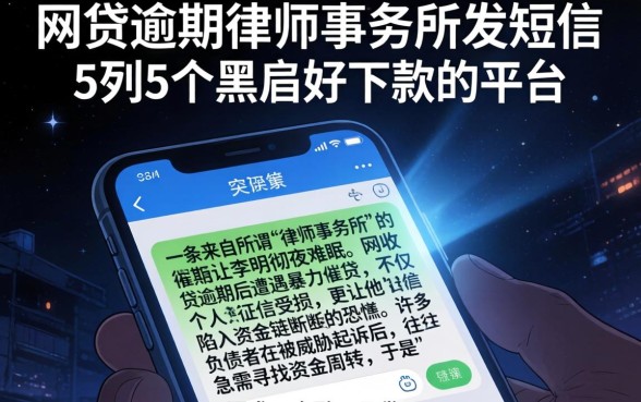 网贷逾期律师事务所发短信，条列5个黑户好下款的平台