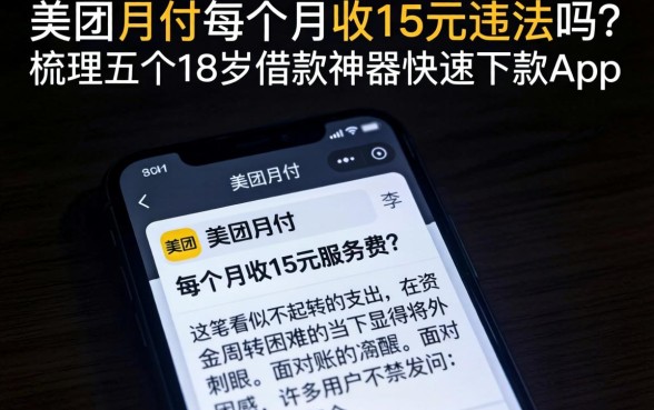 美团月付每个月收15元违法吗，梳理五个18岁借款神器快速下款app