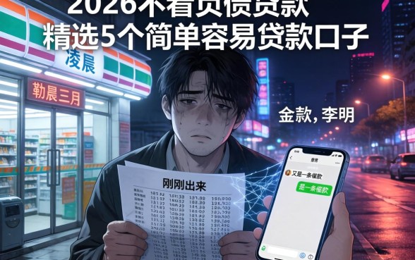 2026不看负债贷款，精选5个简单容易贷款口子
