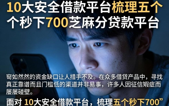 10大安全借款平台，梳理五个秒下700芝麻分贷款平台