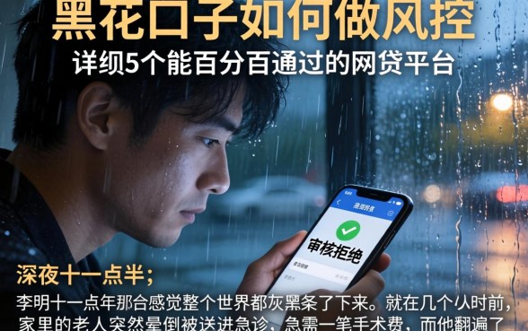 黑花口子如何做风控，详尽说明5个能百分百通过的网贷平台