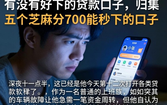 有没有好下的贷款口子，归集五个芝麻分700能秒下的口子