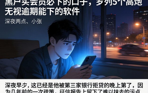 黑户买会员必下的口子，罗列5个高炮无视逾期能下的软件