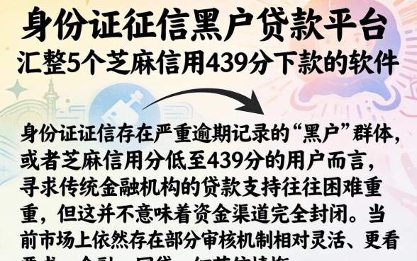 身份证征信黑户贷款平台,汇整5个芝麻信用439分下款的软件