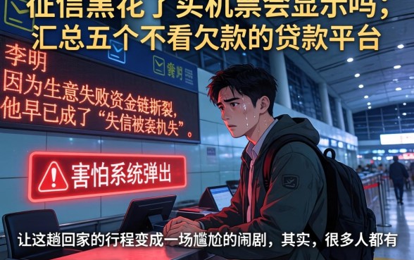 征信黑花了买机票会显示吗，汇总五个不看欠款的贷款平台