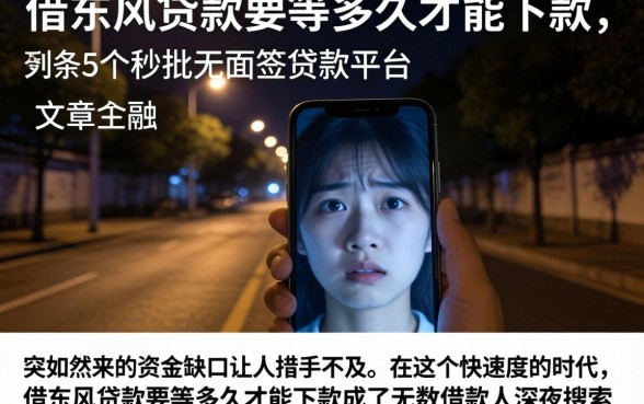 借东风贷款要等多久才能下款,条列5个秒批无面签贷款平台