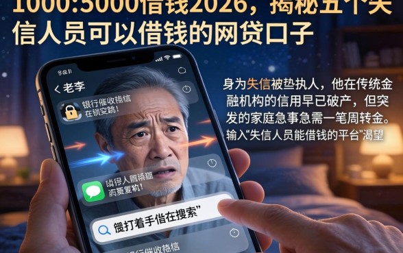 1000-5000借钱2026,揭秘五个失信人员可以借钱的网贷口子