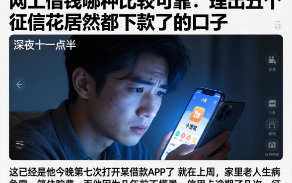 网上借钱哪种比较可靠，理出五个征信花居然都下款了的口子