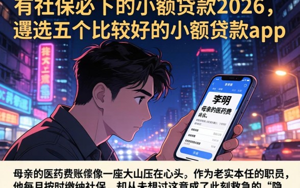有社保必下的小额贷款2026，遴选五个比较好的小额贷款app