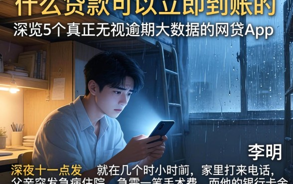 什么贷款可以立即到账的，概览5个真正无视逾期大数据的网贷app