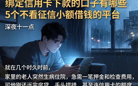 绑定信用卡下款的口子有哪些，概括5个不看征信小额借钱的平台