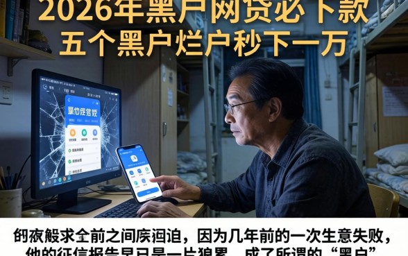 2026年黑户网贷必下款的，详细阐述五个黑户烂户秒下一万