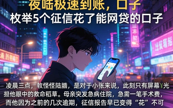 夜间极速到账的口子，枚举5个征信花了能网贷的口子