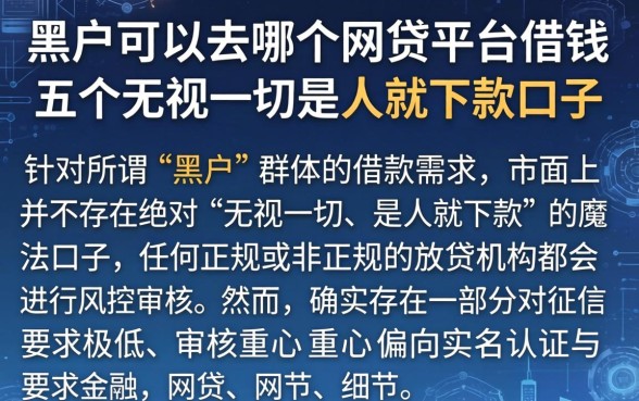 黑户可以去哪个网贷平台借钱，细致阐述五个无视一切是人就下款口子