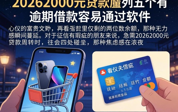 20262000元贷款，胪列五个有逾期借款容易通过的软件