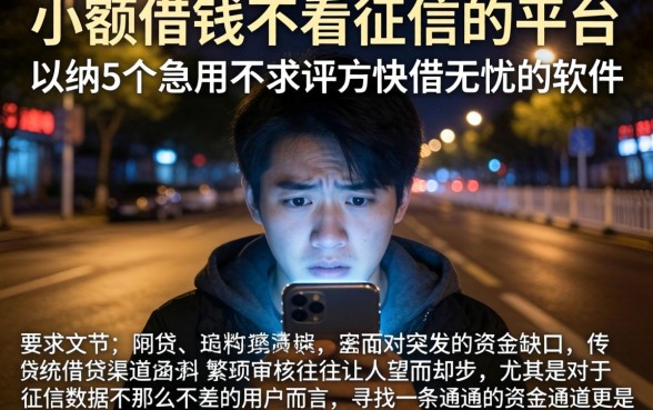 小额借钱不看征信的平台,归纳5个急用不求评分快借无忧的软件