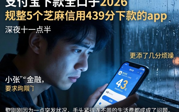 支付宝下款的口子2026,规整5个芝麻信用439分下款的app