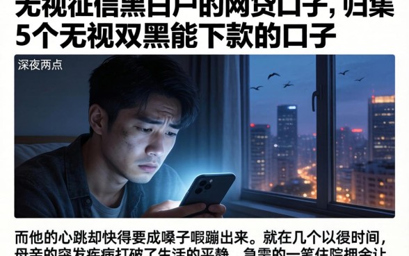无视征信黑白户的网贷口子，归集5个无视双黑能下款的口子