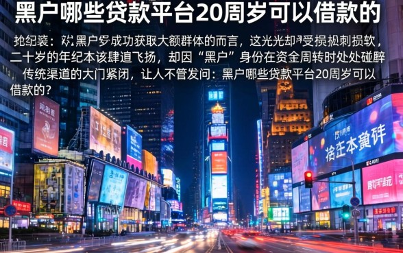 黑户哪些贷款平台20周岁可以借款的，细致阐述五个黑户成功获取大额贷款的软件