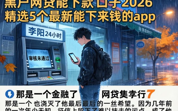 黑户网贷能下款的口子2026,精选5个最新能下来钱的app