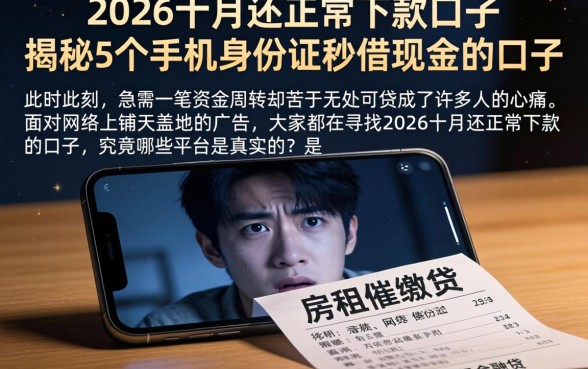 2026十月还正常下款的口子,揭秘5个手机身份证秒借现金的口子