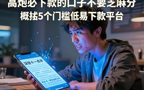 高炮必下款的口子不要芝麻分,概括5个门槛低易下款平台