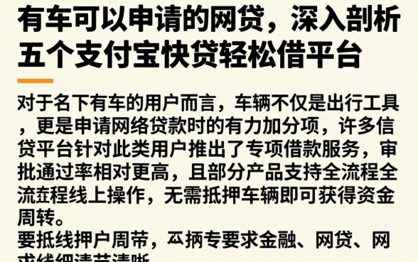 有车可以申请的网贷，深入剖析五个支付宝快贷轻松借平台