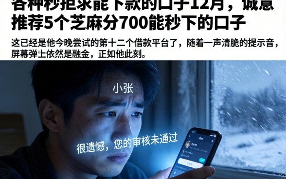 各种秒拒求能下款的口子12月，诚意推荐5个芝麻分700能秒下的口子