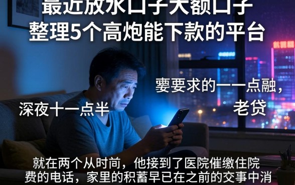 最近放水口子大额口子，整理5个高炮能下款的平台