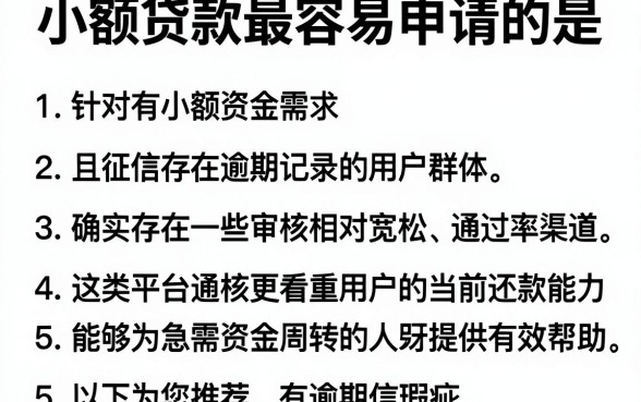 小额贷款最容易申请的是,细致阐述5个有逾期借款容易通过的软件