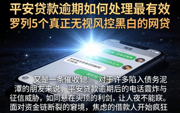 平安贷款逾期如何处理最有效，罗列5个真正无视风控黑白的网贷