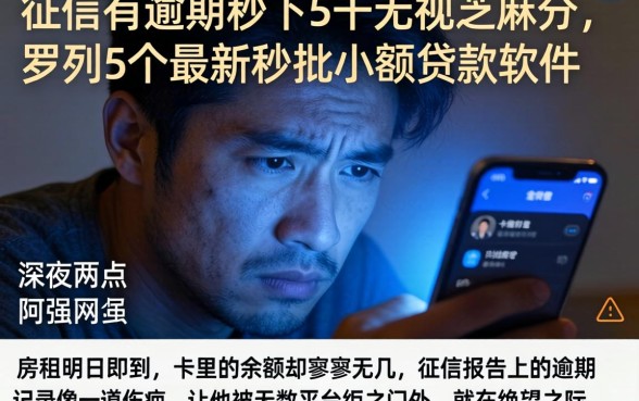 征信有逾期秒下5千无视芝麻分，罗列5个最新秒批小额贷款软件