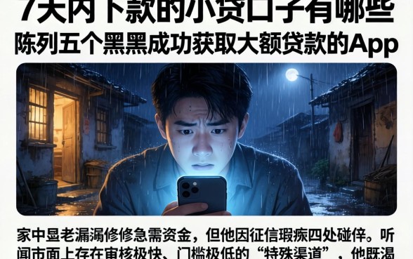 7天内下款的小贷口子有哪些，陈列五个黑户成功获取大额贷款的app
