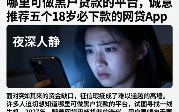 哪里可做黑户贷款的平台，诚意推荐五个18岁必下款的网贷app