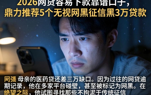 2026网贷容易下款的靠谱口子,鼎力推荐5个无视网黑征信黑3万贷款