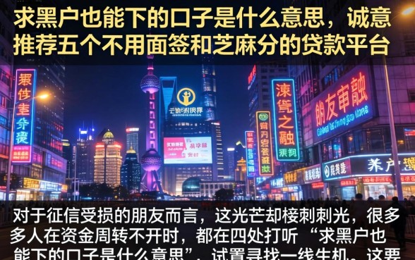 求黑户也能下的口子是什么意思，诚意推荐五个不用面签和芝麻分的贷款平台